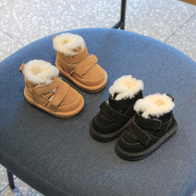 冬季加绒软底防滑雪地靴1-2--3岁男女童加厚宝宝保暖大棉鞋学步鞋