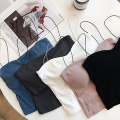 Hair delivery pure cotton girl's beautiful back fashionable short inner bottom strap vest