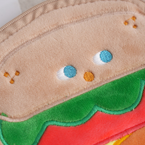 Cartoon Plush Toy Food Creative Zero Wallet Pendant Decor Shelf Accent Schoolbag Pendant Key Organizer Pouch Plush Bag