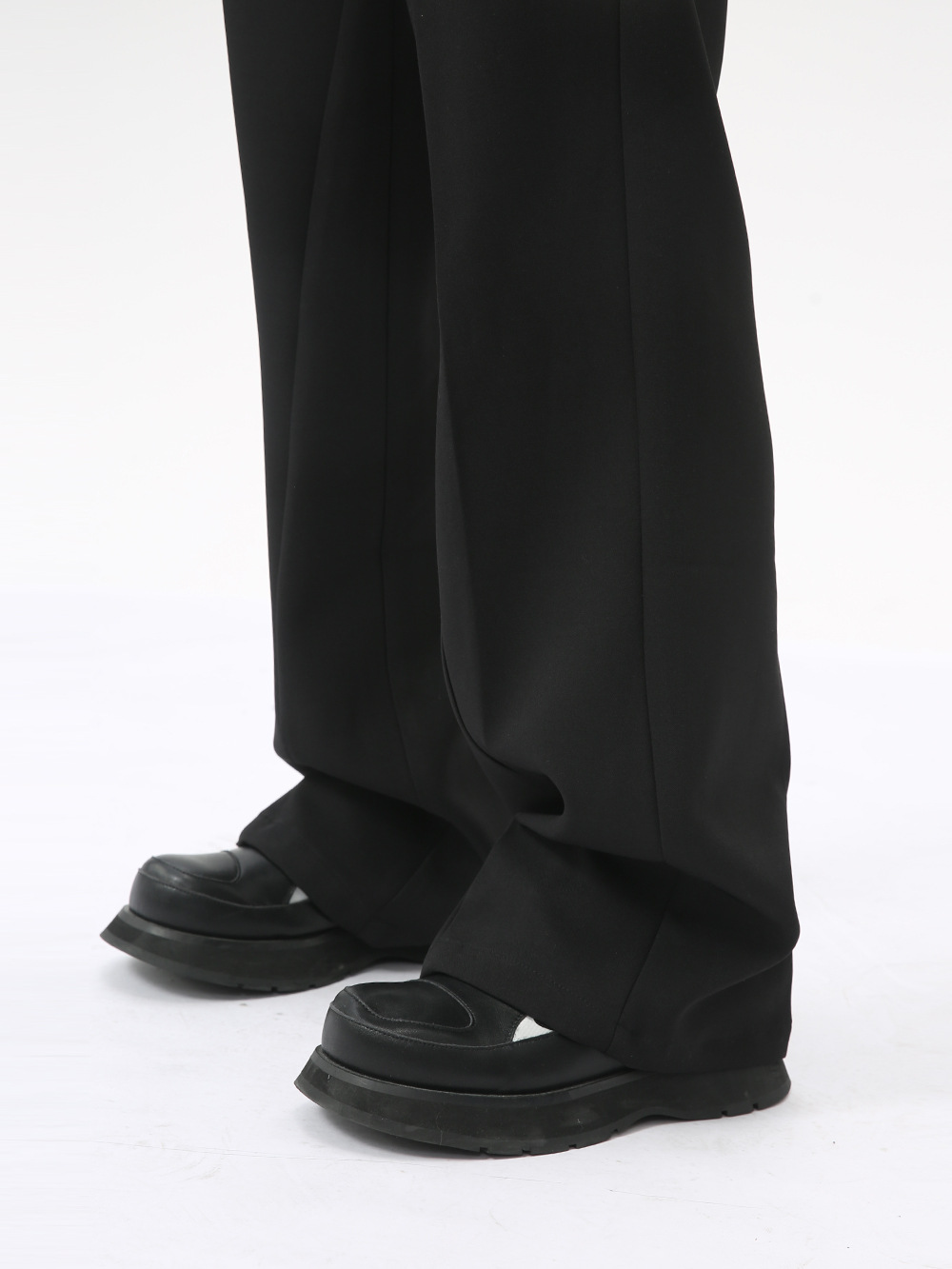 MTLCLOTHES ropa de hombre | Pantalones de traje estilo francés de alta gama, color sólido, casuales, sencillos, acampanados, estilo ligero y maduro, con caída elegante.