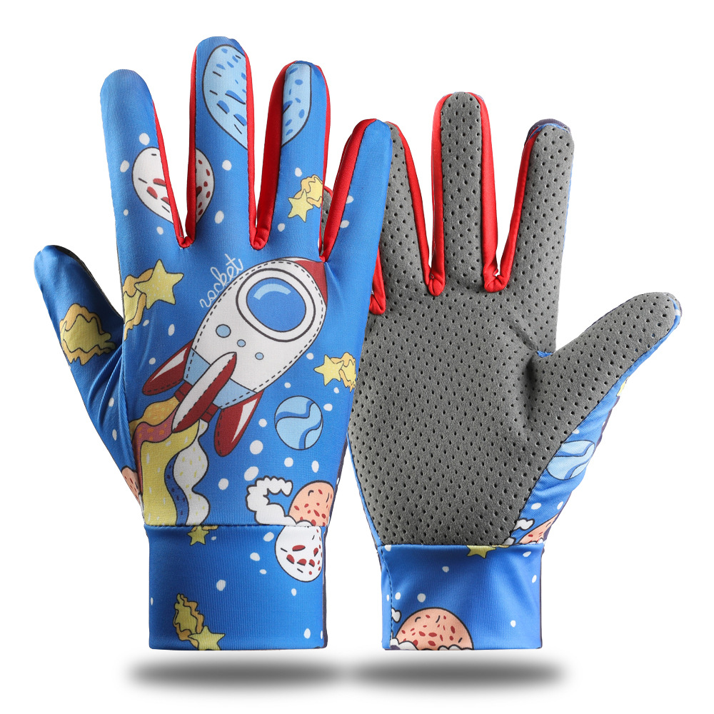 Guantes de equitación para niños dedo largo Delgado verano protección solar niños dibujos animados patinaje sobre ruedas coche deportivo niños y niñas guantes