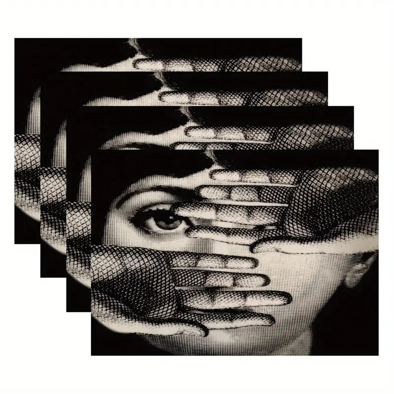 Transfronterizos lino almohadilla de mesa Aliexpress TEMU Amazon almohadilla de mesa cuadrada búfalo rojo almohadilla de Navidad Día de la Independencia