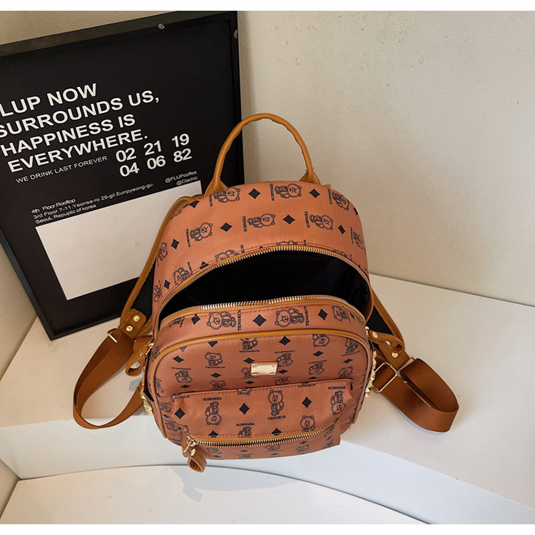 A cute little bear backpack for female college students in 2025, a new fashionable and trendy backpack with a large capacity undefined