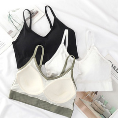 Women's Latex Bra Pads Sports Underwire Bralette with Removable Straps, Backless Bodycon Bralette