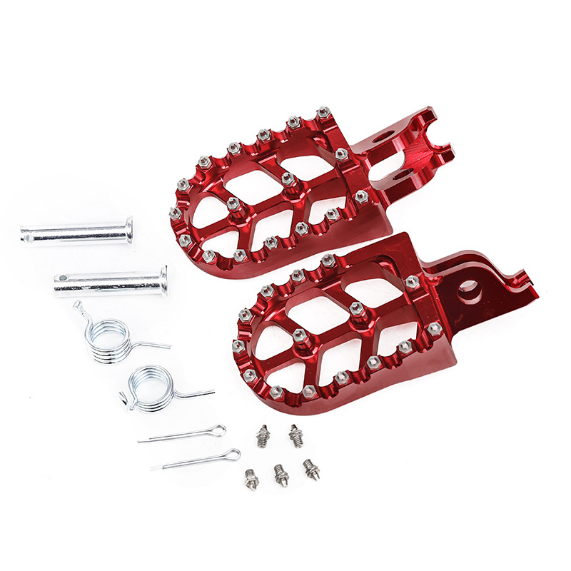 Motuoche – Extended CNC Aluminum Motorcycle pedals - red-left-and-right-rear-foot-pegs-1-pair