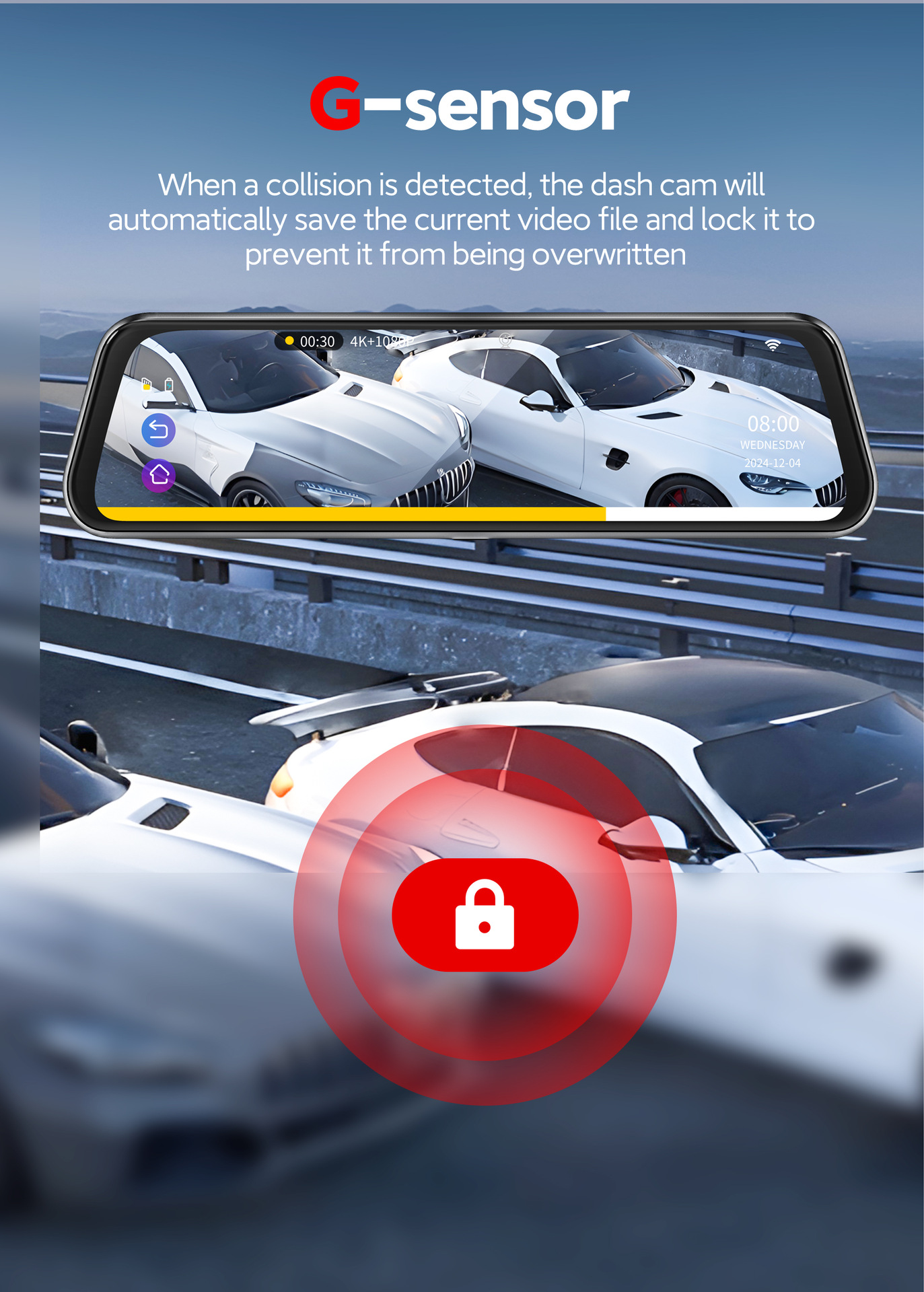 2025 New Driving Recorder 4K High-Definition Adas+Bsd Early Warning Wifi Interconnect Driving Recorder in Stock