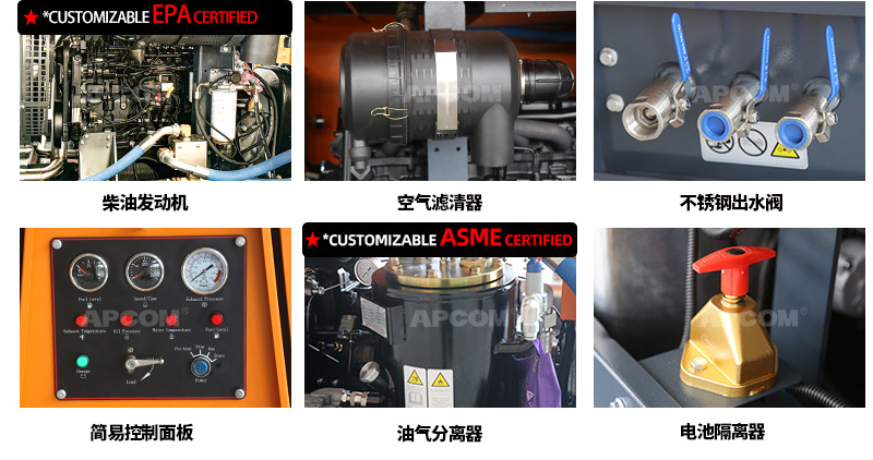 Screw-Type Diesel Air Compressor 22Kw Mining Mobile 1.2Mpa High-Power Air Pump Air Compressor