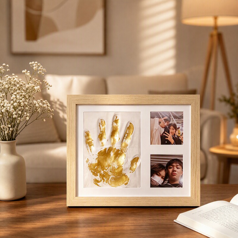 Cross-Border Pet Hand and Foot Print Photo Frame Id Photo Baby Handprint Commemorative Dog Cat Paw Print Footprint Clay DIY