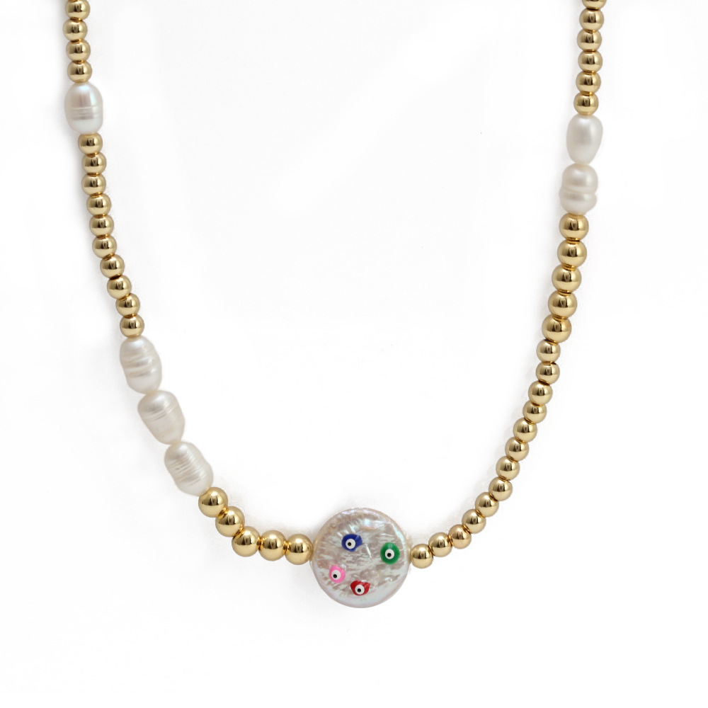 1 Piece Simple Style Geometric Eye Pearl Womenu0027S Necklace
