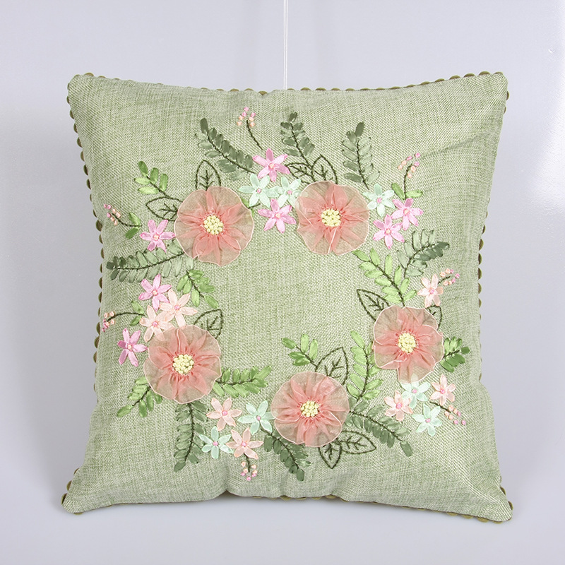 Jinhao bordado fábrica al por mayor hecho a mano bordado Cruz puntada DIY cinta bordado cojín almohada Guangzhou 04