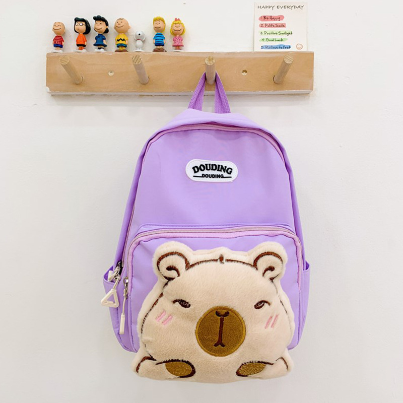 Cute mochila escolar para niñas jardín de infantes Capibara mochila infantil caricatura preescolar mochila para niños pequeños
