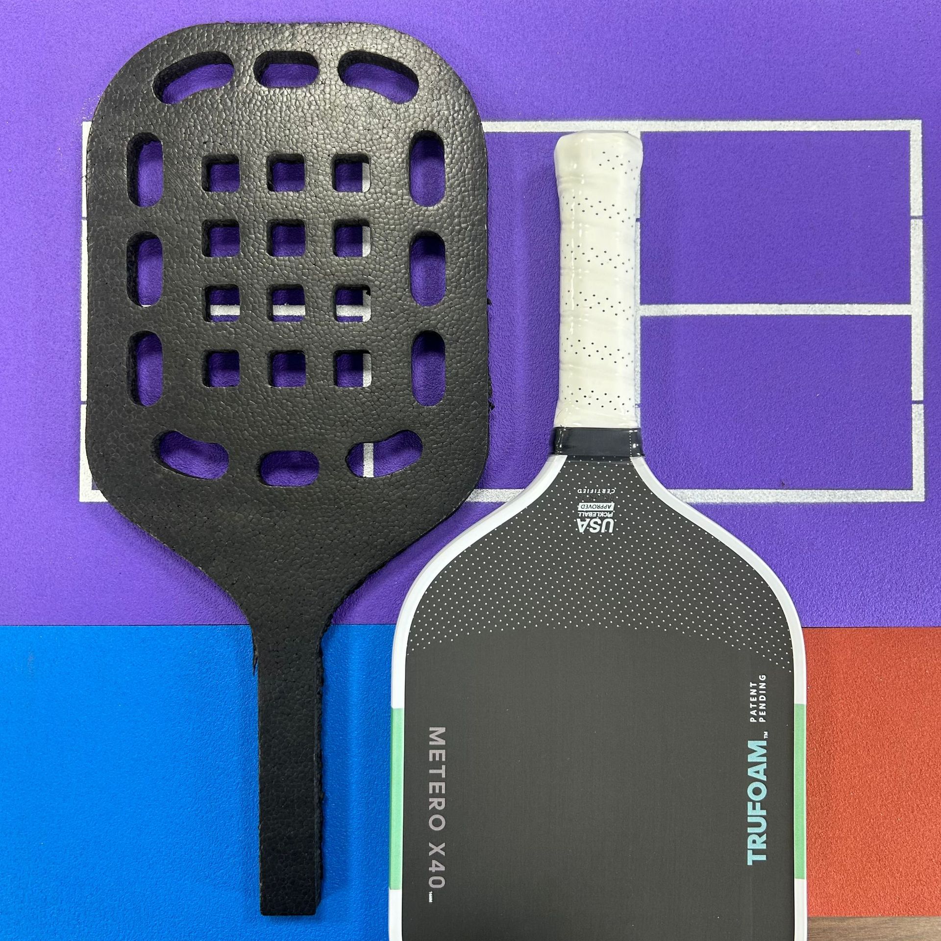 2025 New Trufoam High Density Epp Foam Inner Core Hot Pressed T700 High Elastic Carbon Fiber Pickleball Racket