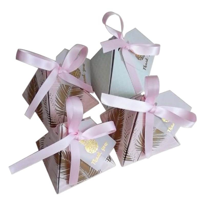 Estilo europeo piña hoja de la boda caja de dulces caja de regalo de boda personalizada caja de regalo de mano caja de dulces