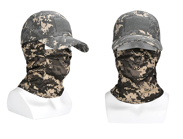 Traje de máscara de gorra de béisbol de camuflaje caliente transfronterizo acampar al aire libre senderismo escalada pesca gorra deportiva de protección solar