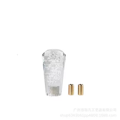 Car modification manual crystal diamond shift head acrylic lengthened LED color light shift lever shift stick head (Cab and accessories) - transparent-bubble-10cm