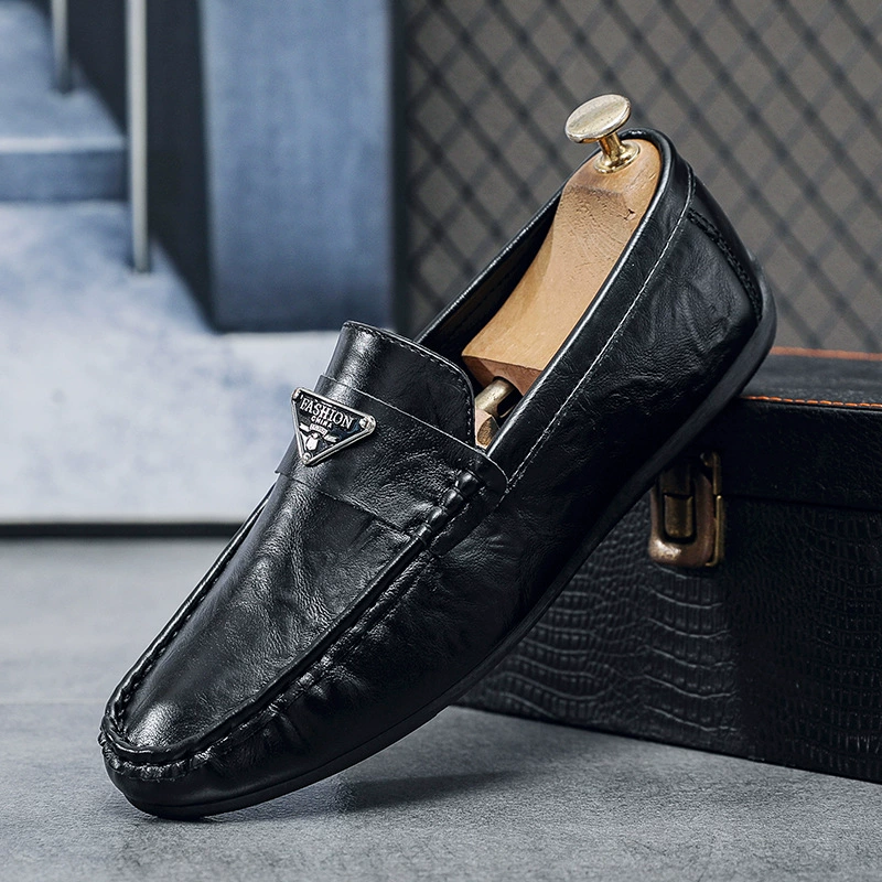 Мужская обувь Lefu плоская повседневная кожаная обувь бизнес-педаль