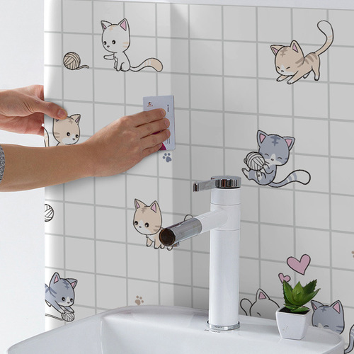 Kitchen sticker waterproof, oil-resistant, high-temperature resistant self-adhesive wall sticker for cabinets, range hoods, tiles, and countertops with 3D patterns wallpaper