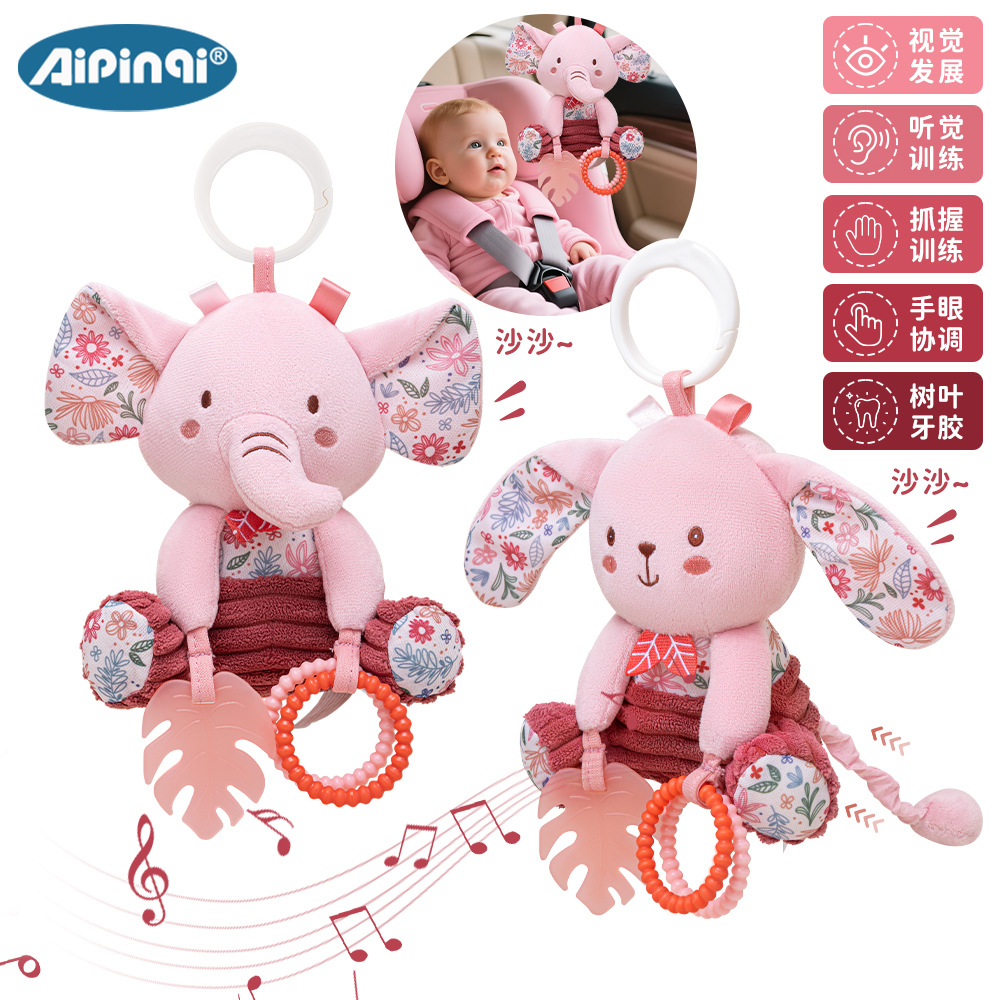 Aipinqi nueva campana rosa para bebés pacificadores muñecas de peluche para bebés tornos de música campana juguetes en stock