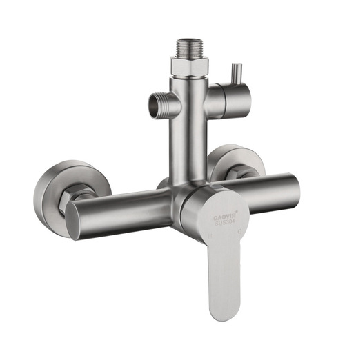 304 stainless steel shower faucet bathroom concealed triple bathtub hot and cold faucet brushed mixing valve wholesale