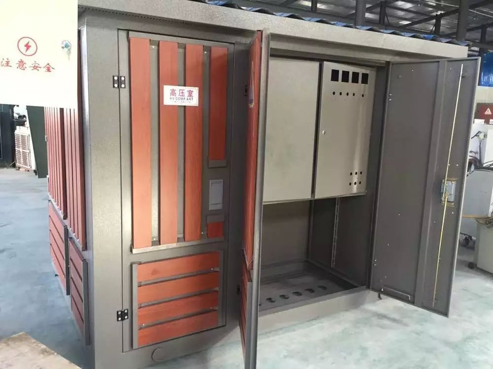 YB37S欧美组合箱变贴木条，箱式变电站/景观式箱变外壳，箱变箱体