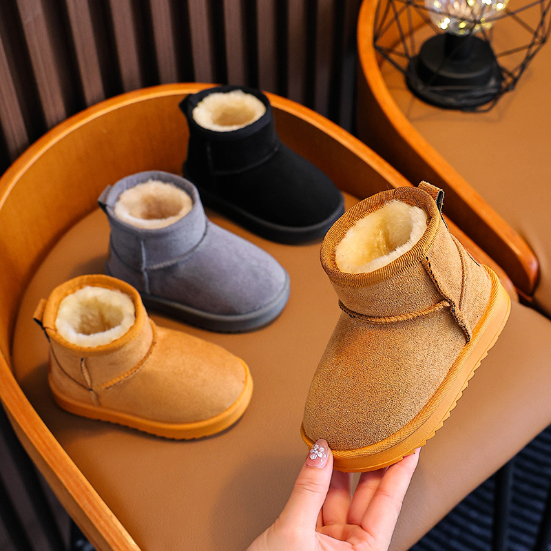 Botas de nieve para niños 2025 invierno nuevo tipo de zapatos de algodón para niñas calentamiento zapatos de niñas zapatos de algodón de nieve para niñas zapatos de lana