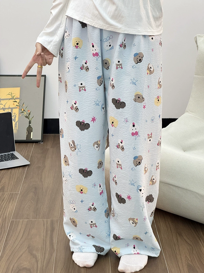 Детские demi-season брюки oversize, облачная хлопковая ткань, милый мультяшный принт для младших школьников