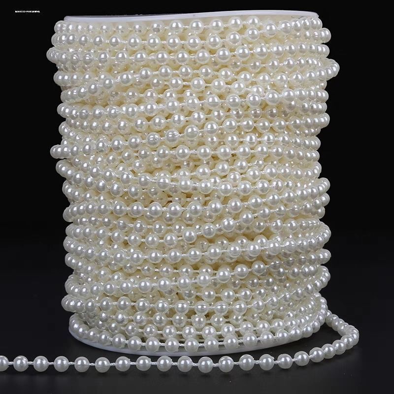 8Mm6Mm Round Pearl Chain Flower Wedding Decoration Door Curtain Curtain Partition Wedding Room Decoration Gift Box Decoration DIY