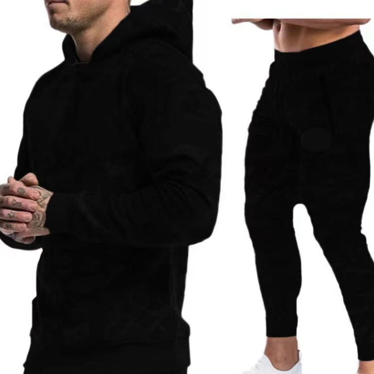 Traje de entrenamiento deportivo de los hombres musculares de la nueva temporada transfronteriza fitness deportes al aire libre correr entrenamiento camuflaje conjunto de dos piezas