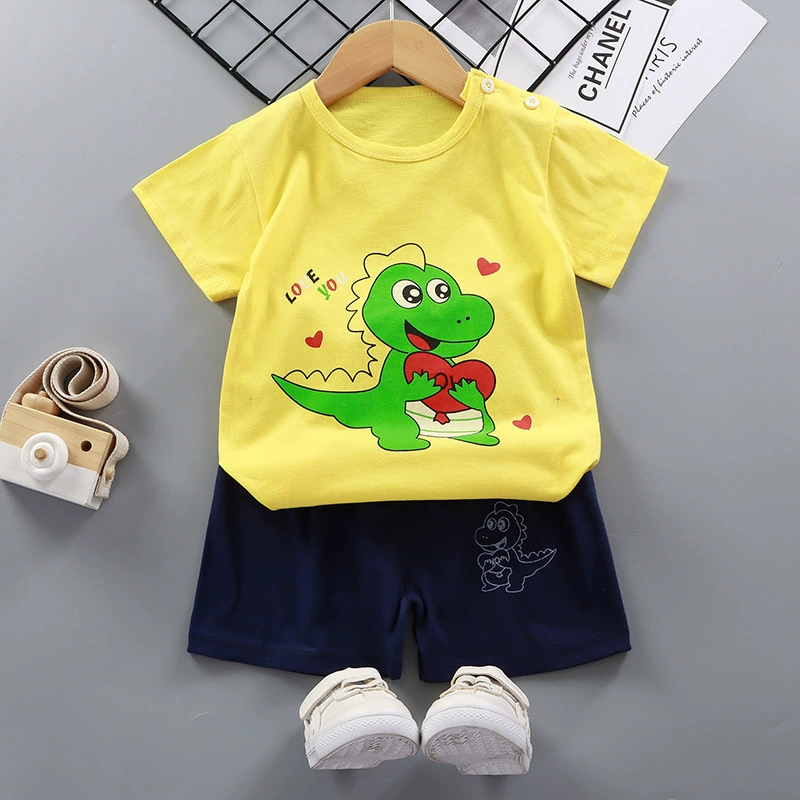 Children's short sleeve T-shirt, summer cotton set for early age for men and women, children's clothing