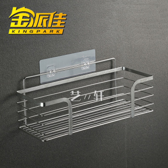 免打孔亚马逊304不锈钢浴室置物架 壁挂肥皂架卫生间厨房收纳架