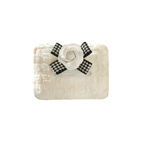 Car tissue box hanging puff grid cartoon cute armrest box paper box creative car doll hanging bag for women