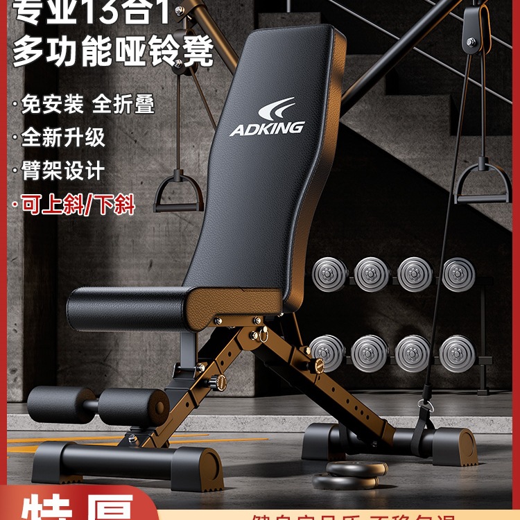 Dumbbell Bench Sit-Up Assistive Device Home Fitness Equipment Men's Multi-Functional Exercise Flying Bird Bench Press Chair