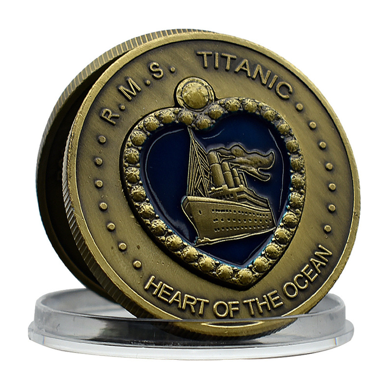Titanic Heart of the Sea Copper Coins Forever Love Medal Love Seal Lover Gift Souvenir