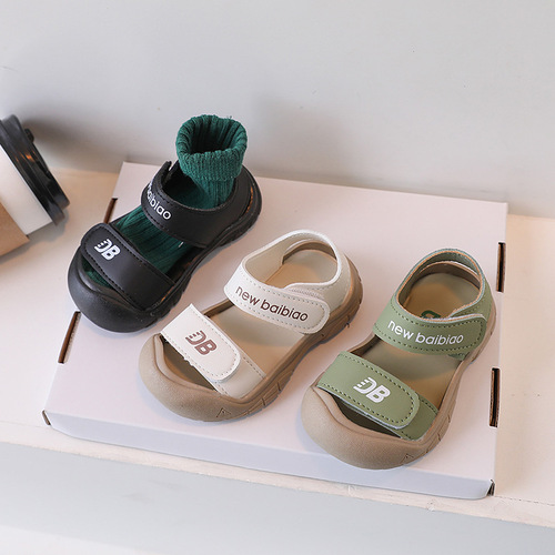 Summer new baby sandals, soft-soled baby boy toddler shoes, non-slip girls' shoes, cute boys' toe-cap shoes