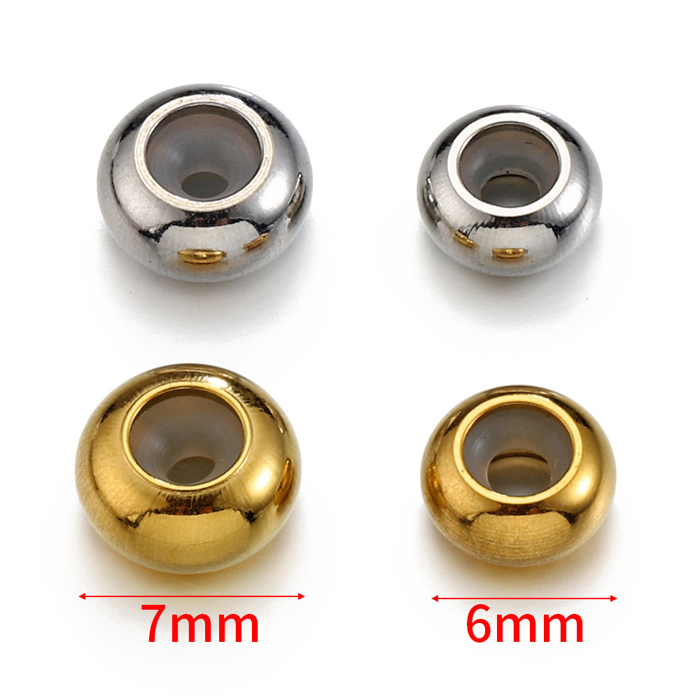 10 PCS/Package Diameter 6 Mm Diameter 7 Mm Diameter 8mm Hole 3~3.9mm 304 Stainless Steel Solid Color Polished Beads display picture 1