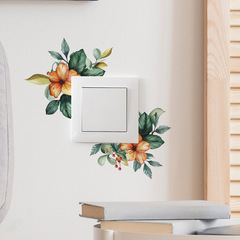 外貿葉子花朵兒童臥室玄關客廳家居開關貼裝飾牆貼貼紙自粘批發