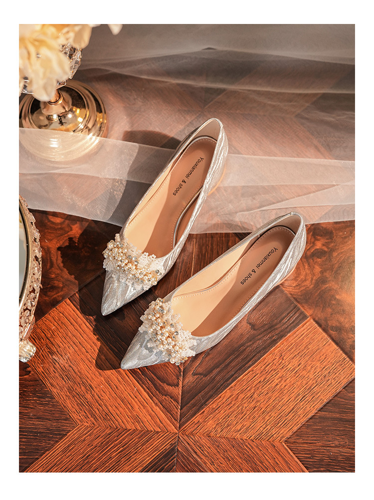 3333C-015 Low Heel Pointed Toe Tiger Skin Pattern High Heels Comfortable Elegant Women's Shiny Wedding Party Shoes_voghion.com