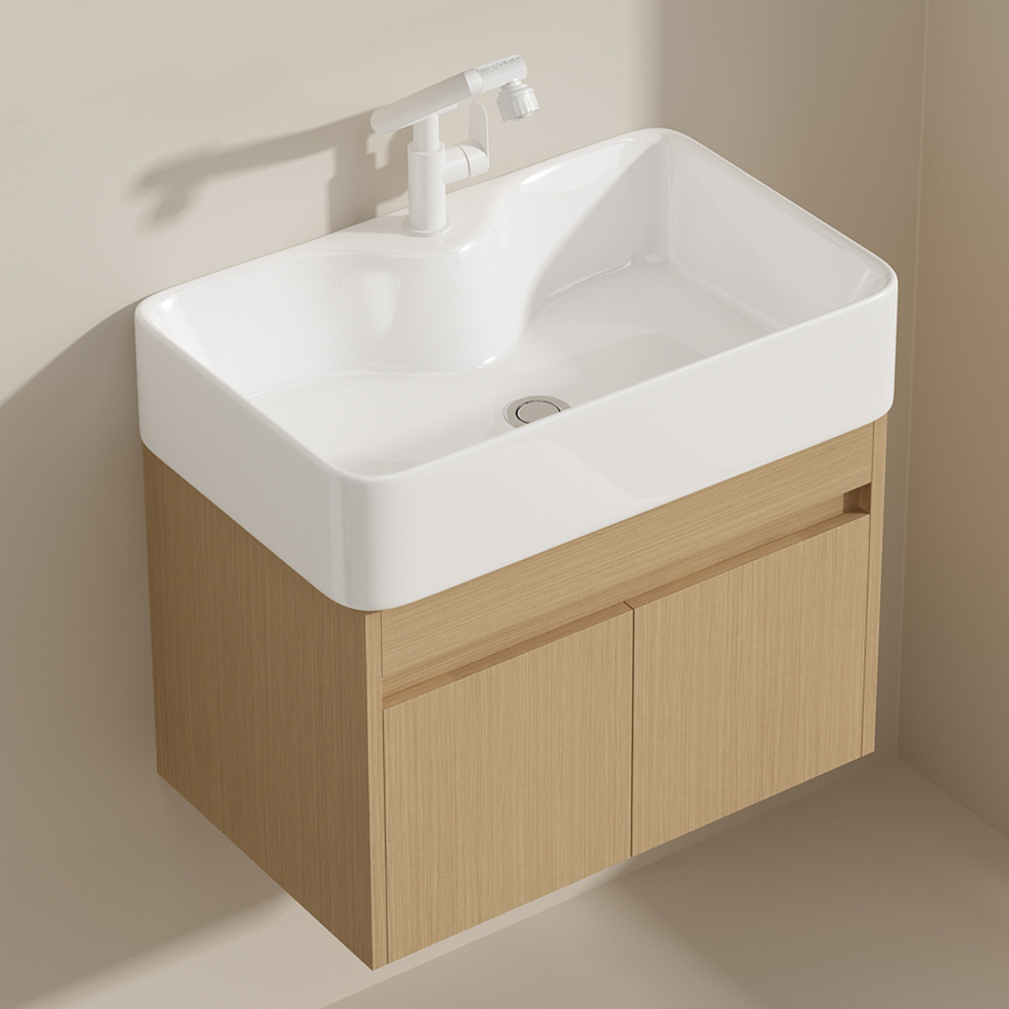 Honeycomb Aluminum Floor-Standing Bathroom Cabinet Combination Wash Basin Bathroom Wash Basin Small Apartment Washstand Smart Mirror Cabinet