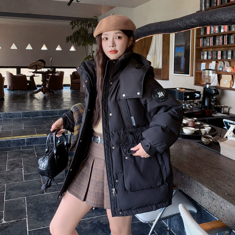 Long velvet extra large down jacket, plus size, mid-length, duck down