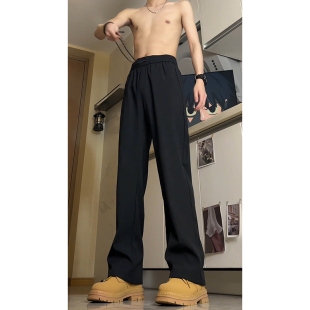 Black Charge Western Pants Men's Spring and Autumn High Waist Straight Slim-fit American Work Pants High Street Machete Casual Pants