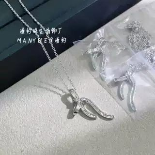 高品质格家长款蝴蝶结项链女欧美轻奢时尚通勤精致小众锁骨链批发