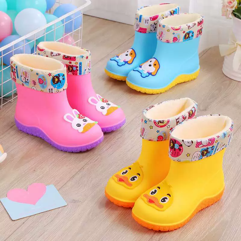 Супер мягкие детские резиновые сапоги, универсальный детский плащ, нескользящие детские резиновые сапоги, детская обувь для воды, мужская и женская водонепроницаемая теплая обувь с героями мультфильмов