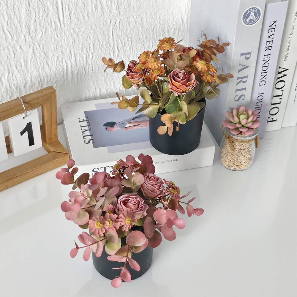 Burbuja rosa camomilla bonsai pequeña decoración de sala de estar fresca tela de seda transfronteriza amazónica flor eterna yugari