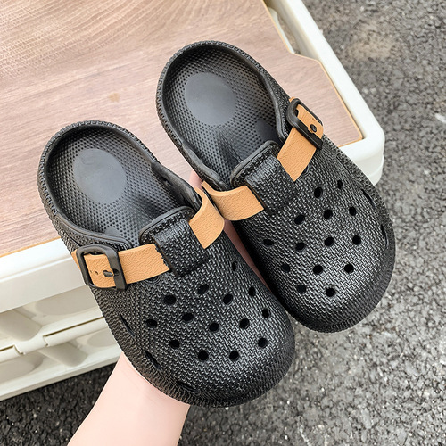 Children's Birkenstock Summer New Model Outerwear Thick Sole Super Soft Hole Shoes Breathable Anti-Slip Head Covered Shoes Slip-On Sandals