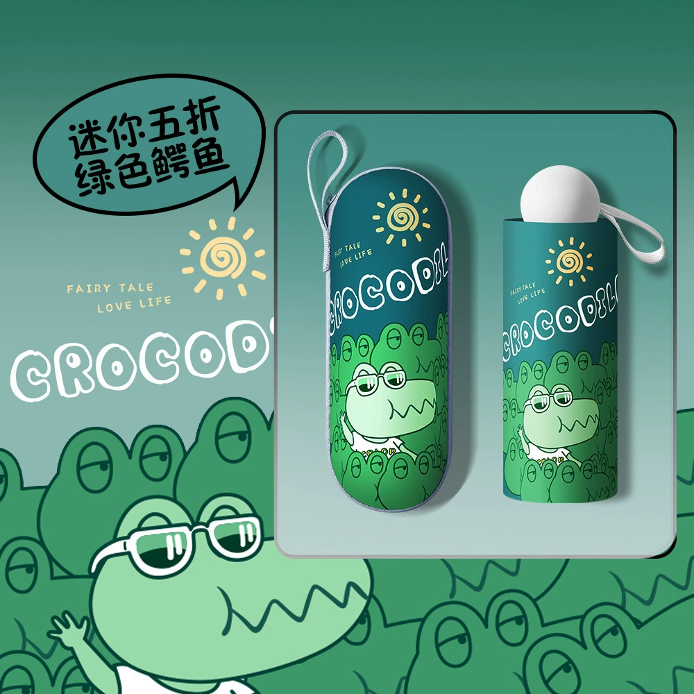 Cute small handheld umbrella solar-powered, UV protection