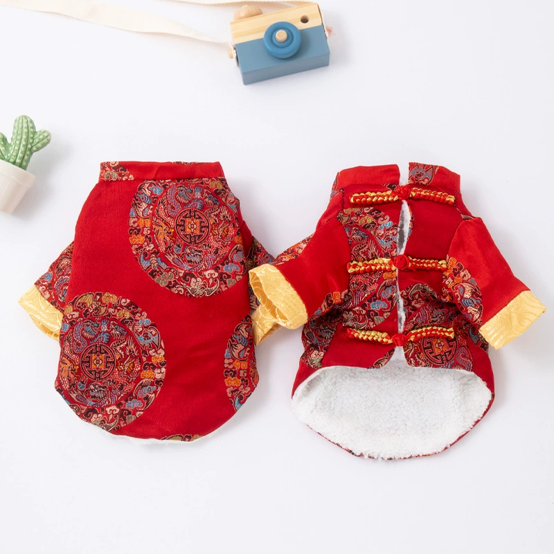 Собачья одежда осенью и зимой плюс бархатная праздничная новогодняя одежда