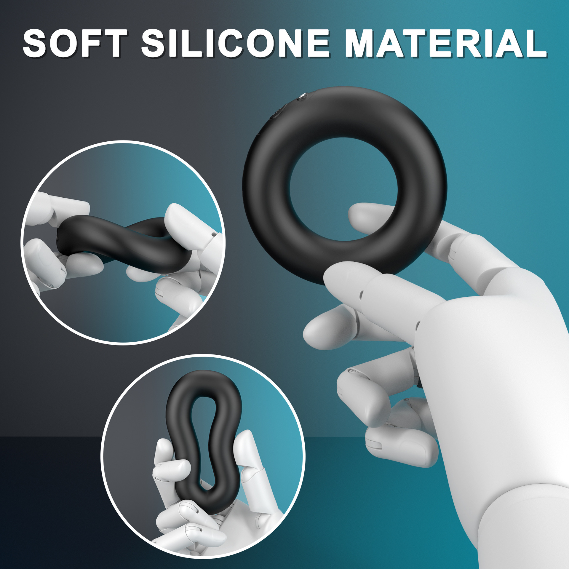 JK012 Vibrating Cock Ring, Remote-Control Silicone Couples Vibrator, White — detail image 1