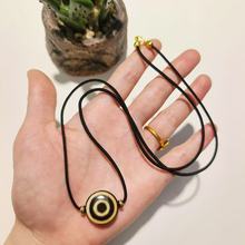 西藏羊板眼天珠项链台湾天然手工编织挂饰挂件厂家批发【A级】