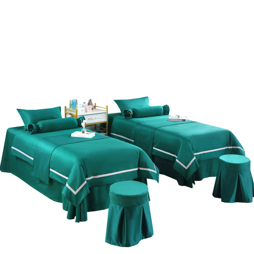 New beauty bedspread set of four pieces, beauty salon body care massage hair washing bedspread, ear cleaning head therapy bedspread, printed logo