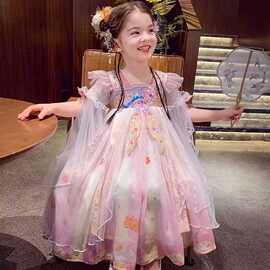 女童汉服公主连衣裙古风夏装2025唐装新款儿童古装小女孩超仙短袖